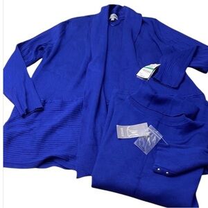 JM Collection rayon sweater and cardigan set